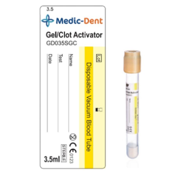 Tubo al Vacío Tapa Amarilla 3,5 ml – Suero con Gel Separador (Caja de 100 unidades)